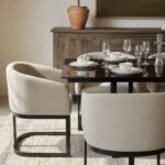 Black Metal Base Dining Table with 6 Upholstered Chairs- Limited Factory Clearance Offer - Image 3